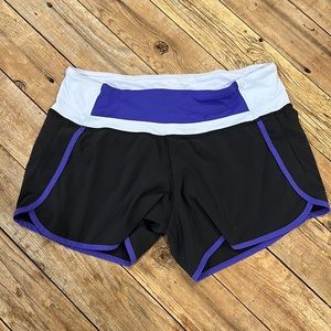 Size 6 Lululemon shorts (black & purple)